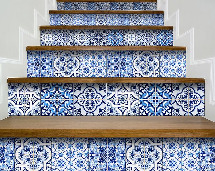 6" X 6" Azul Multi Mosaic Peel and Stick Tiles