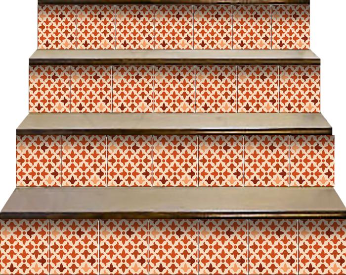 7" X 7" Terra Cotta Tango Peel and Stick Tiles