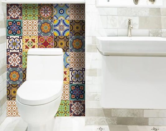 5" X 5" Auguri Geo Peel and Stick Removable  Tiles