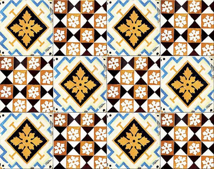 4" x 4" Snowflake and Diamond Peel and Stick Removable Tiles