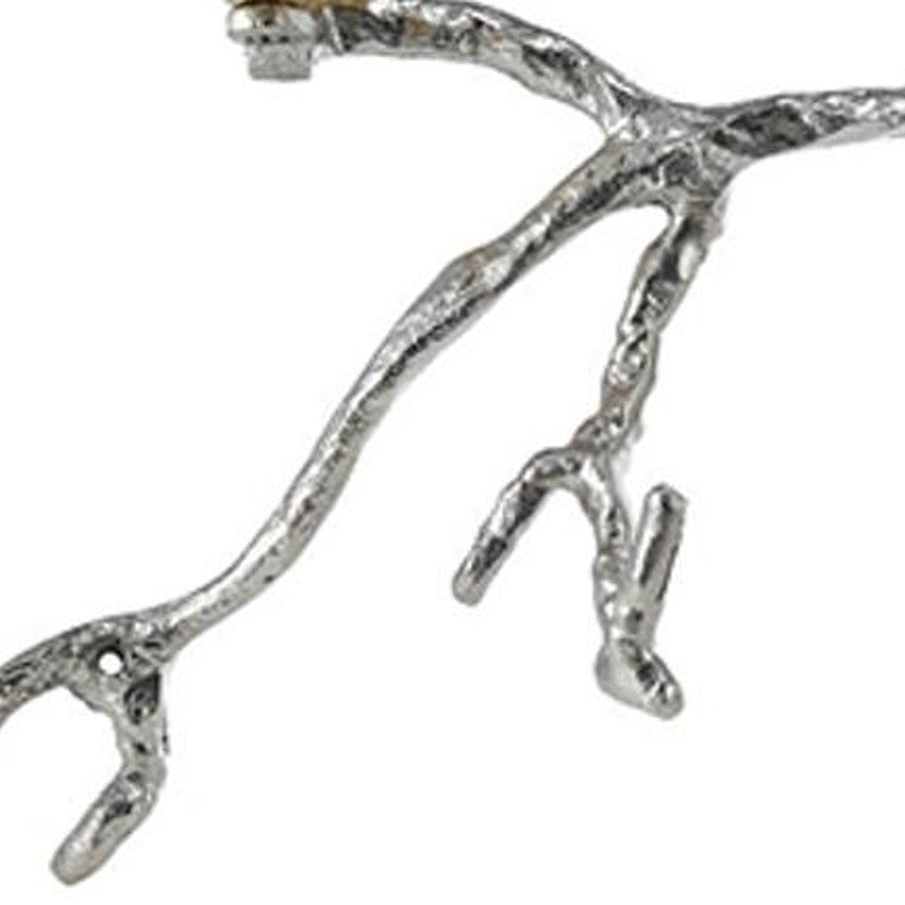 Silver and Gold Bird and Branch Wall Decor