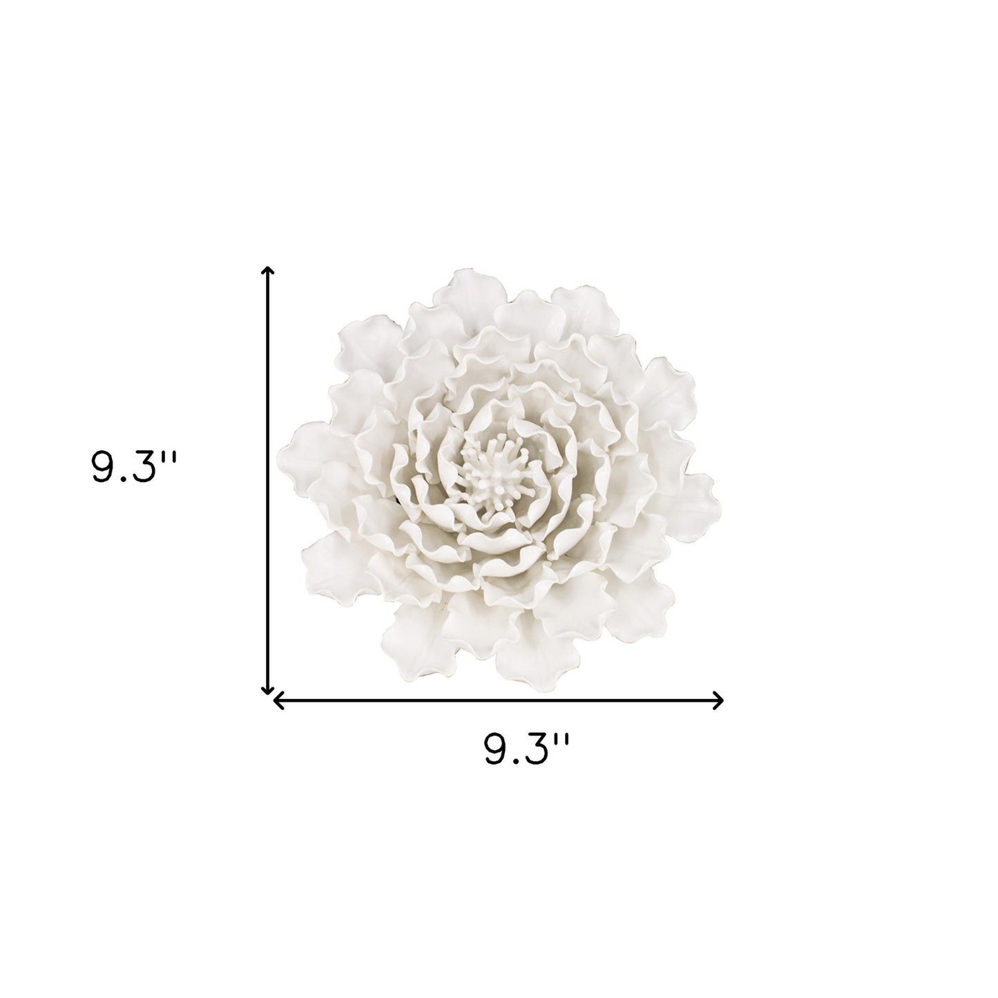 Cream Exaggerated 9" Ceramic Flower Wall Art