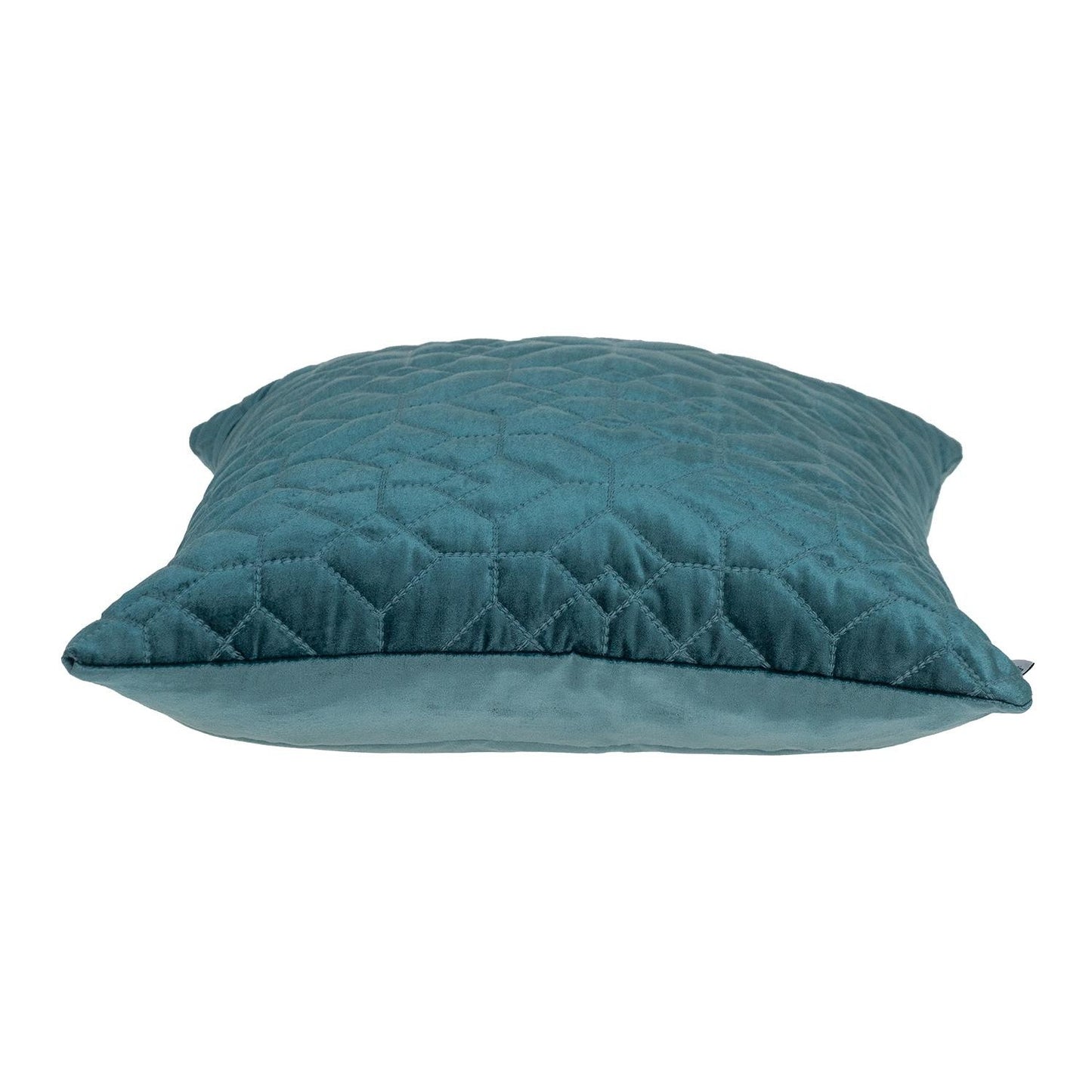 Teal Quilted Velvet Geo Decorative Throw Pillow