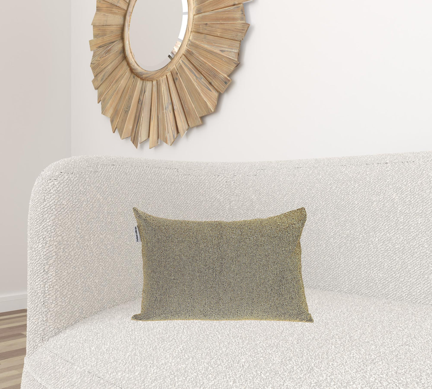 Shimmering Metallic Gold Beaded Luxury Throw Pillow