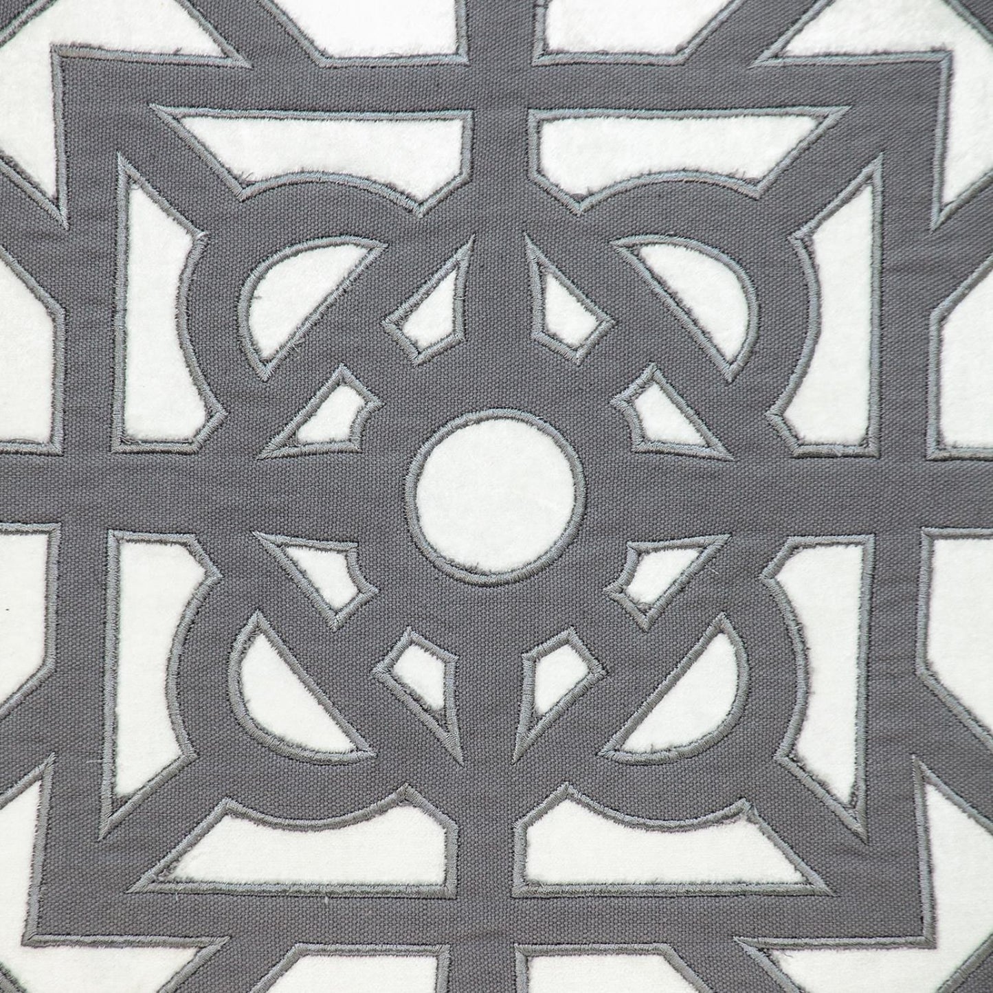 Gray and White Lattice Velvet Throw Pillow