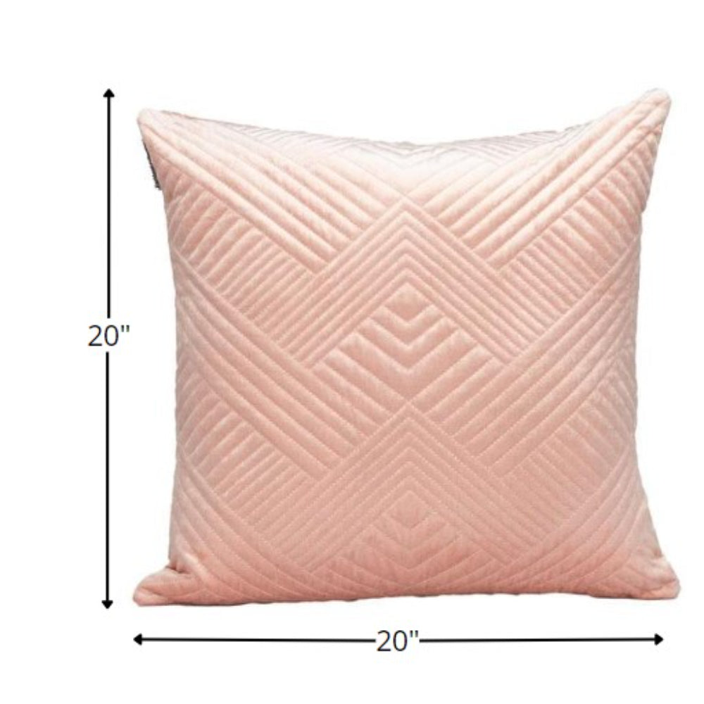 Transitional Pink Quilted Throw Pillow