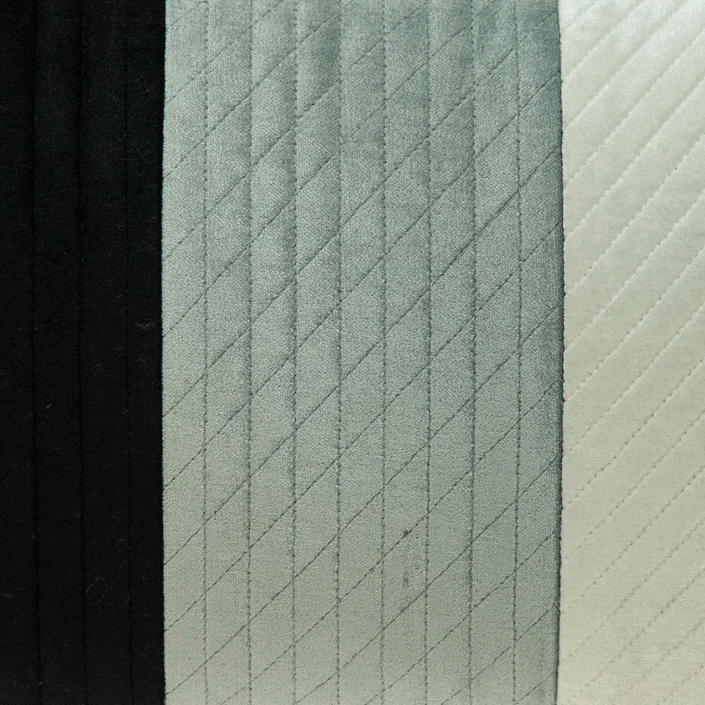Black and White Quilted Color Block Velvet Lumbar Throw Pillow