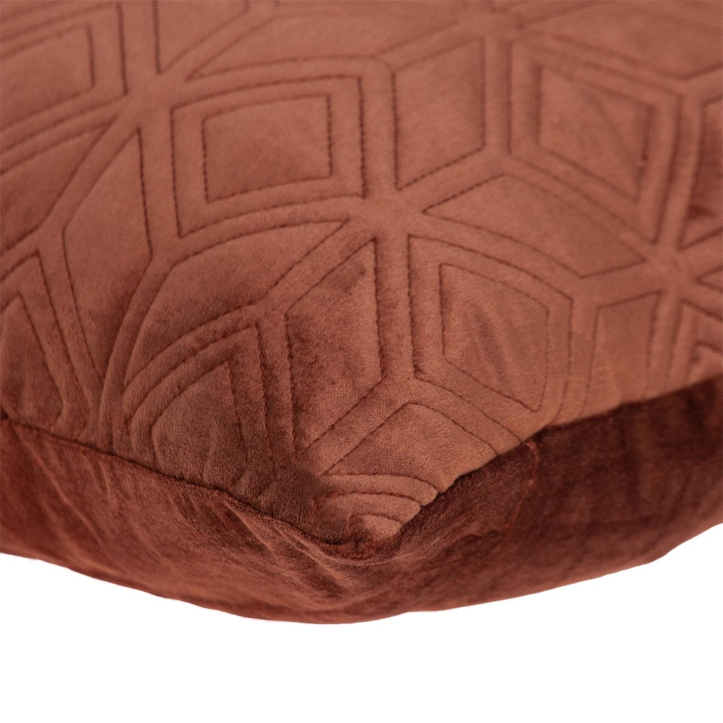 Tufted Diamonds Terra Cotta Velvet Accent Pillow