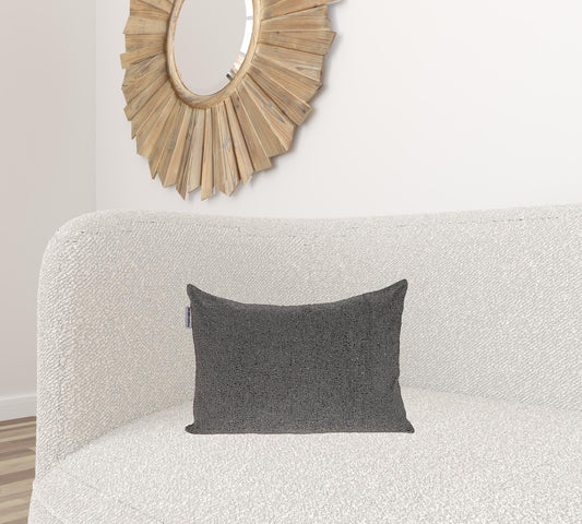 Shimmering Gray Beaded Luxury Throw Pillow