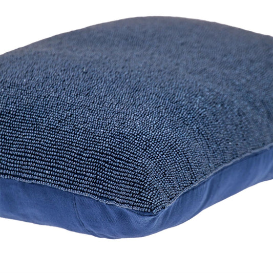 Shimmering Blue Beaded Luxury Throw Pillow