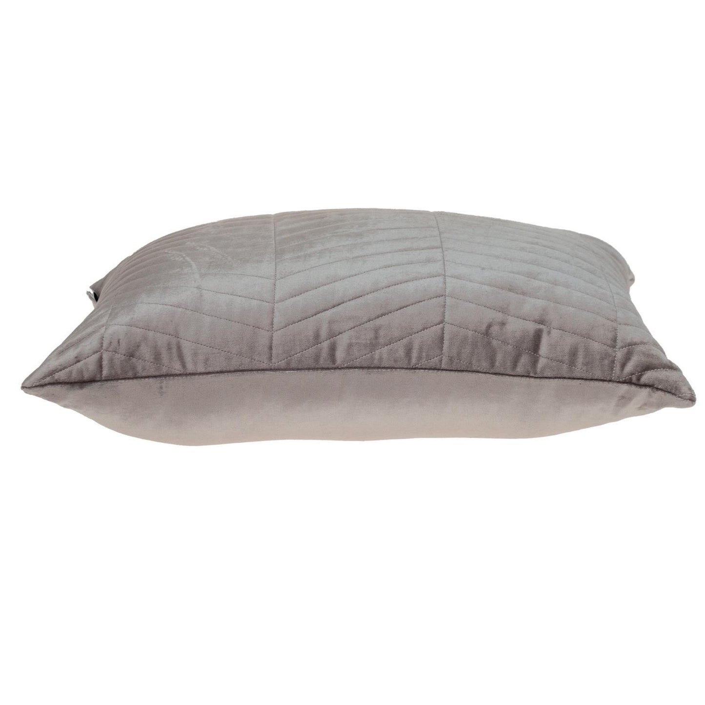 Taupe Quilted Velvet Zig Zag Decorative Lumbar Pillow