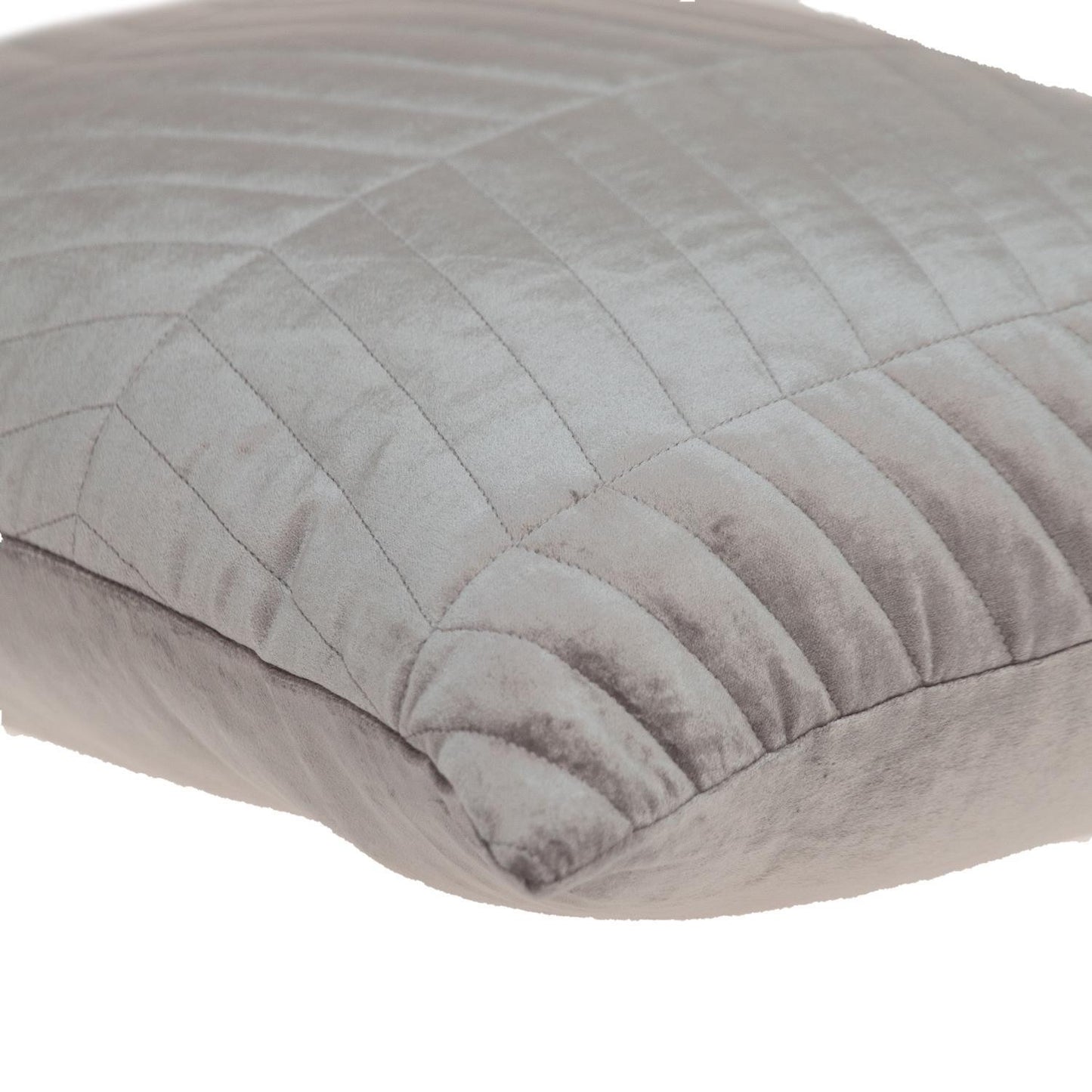 Taupe Quilted Velvet Zig Zag Decorative Lumbar Pillow