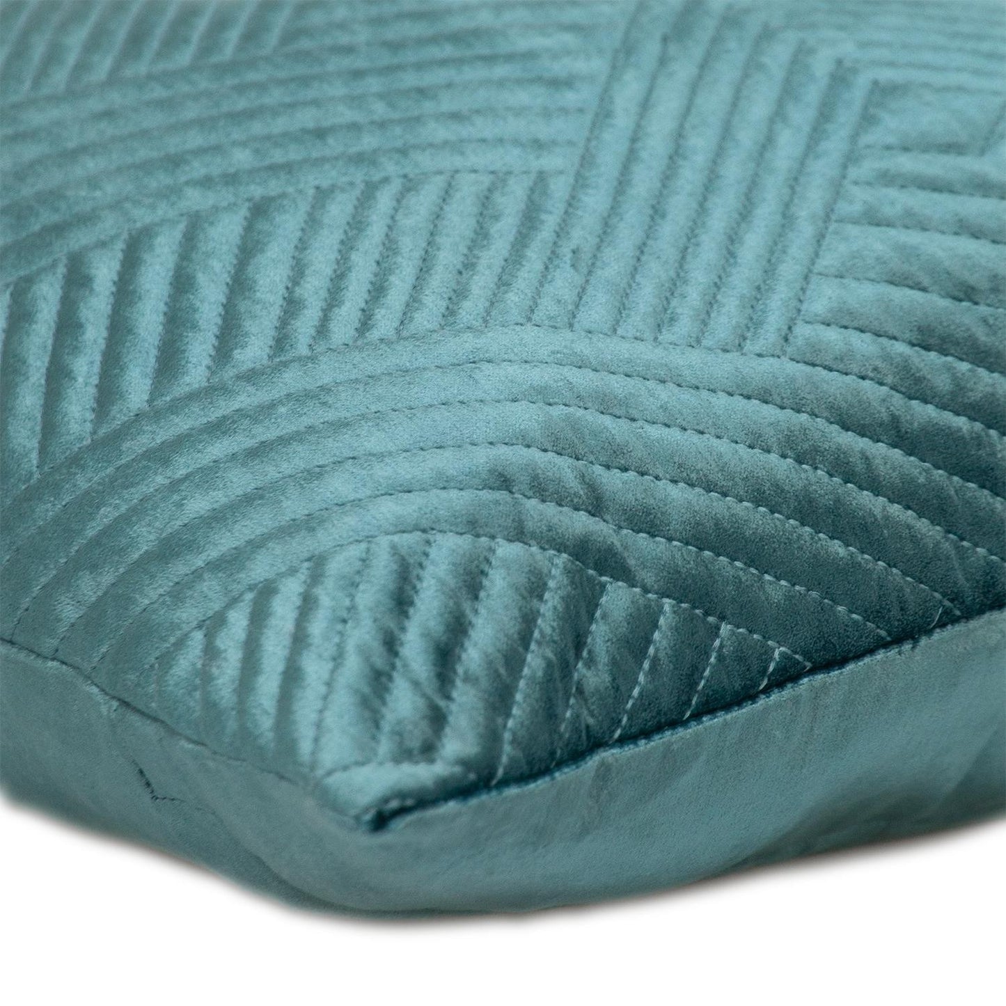 Transitional Teal Quilted Throw Pillow