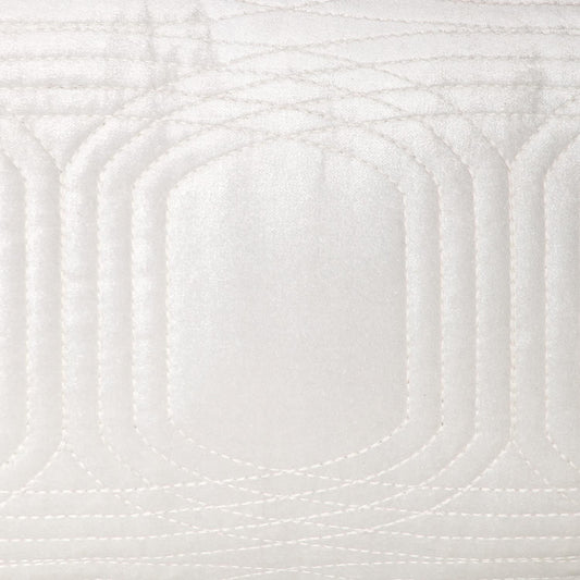 Quilted Velvet White Lumbar Throw Pillow