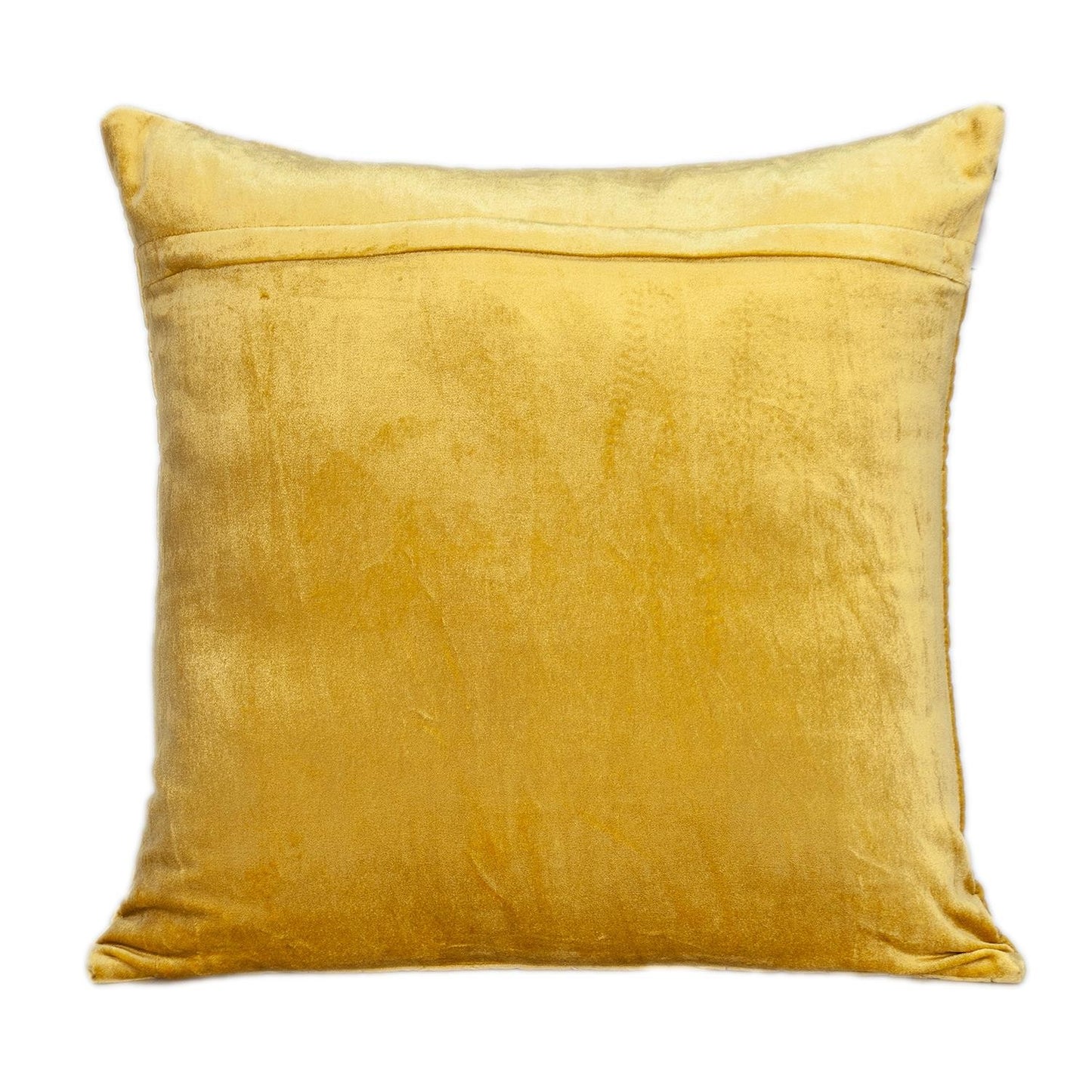 Yellow Velvet Quilted Throw Pillow