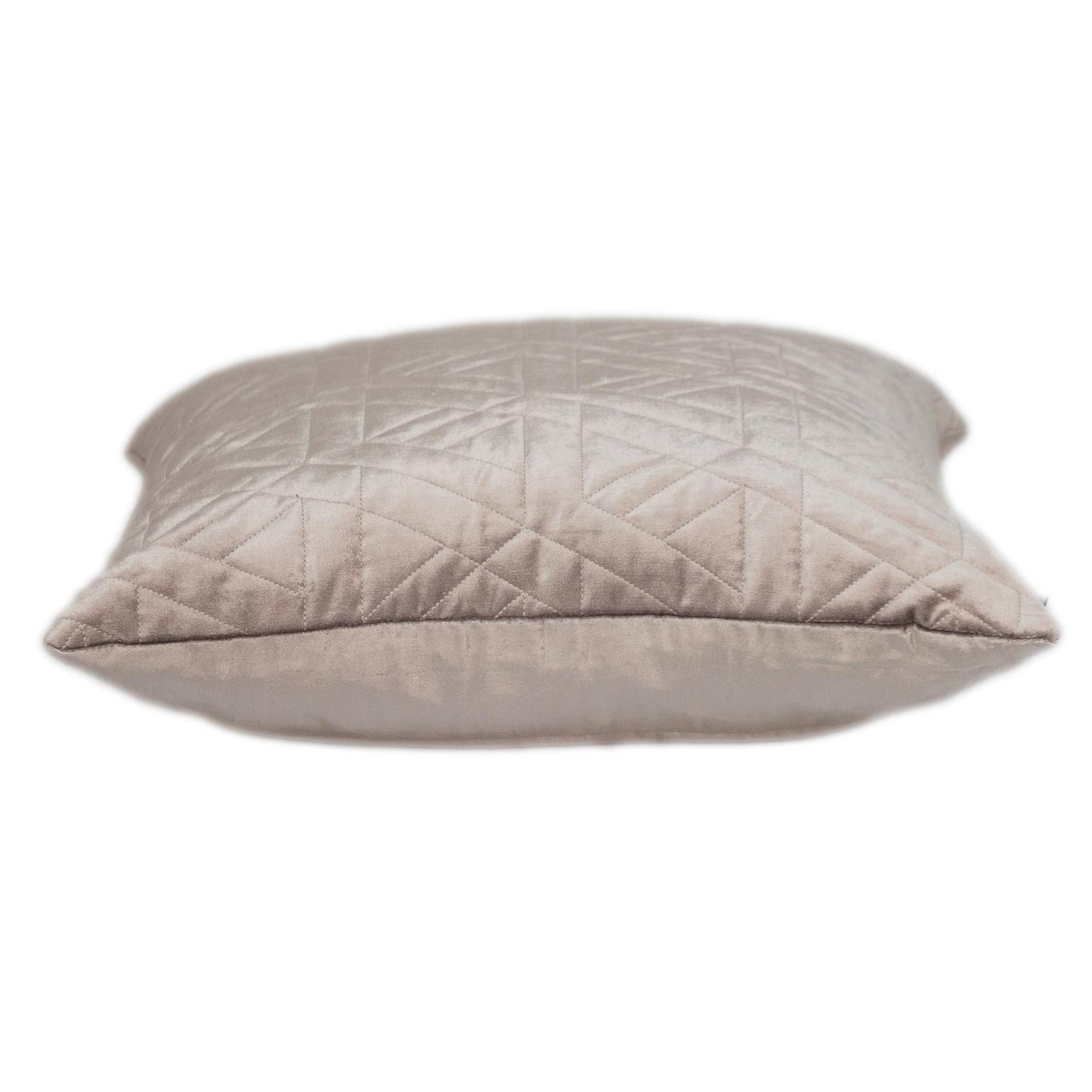 Taupe Velvet Quilted Throw Pillow