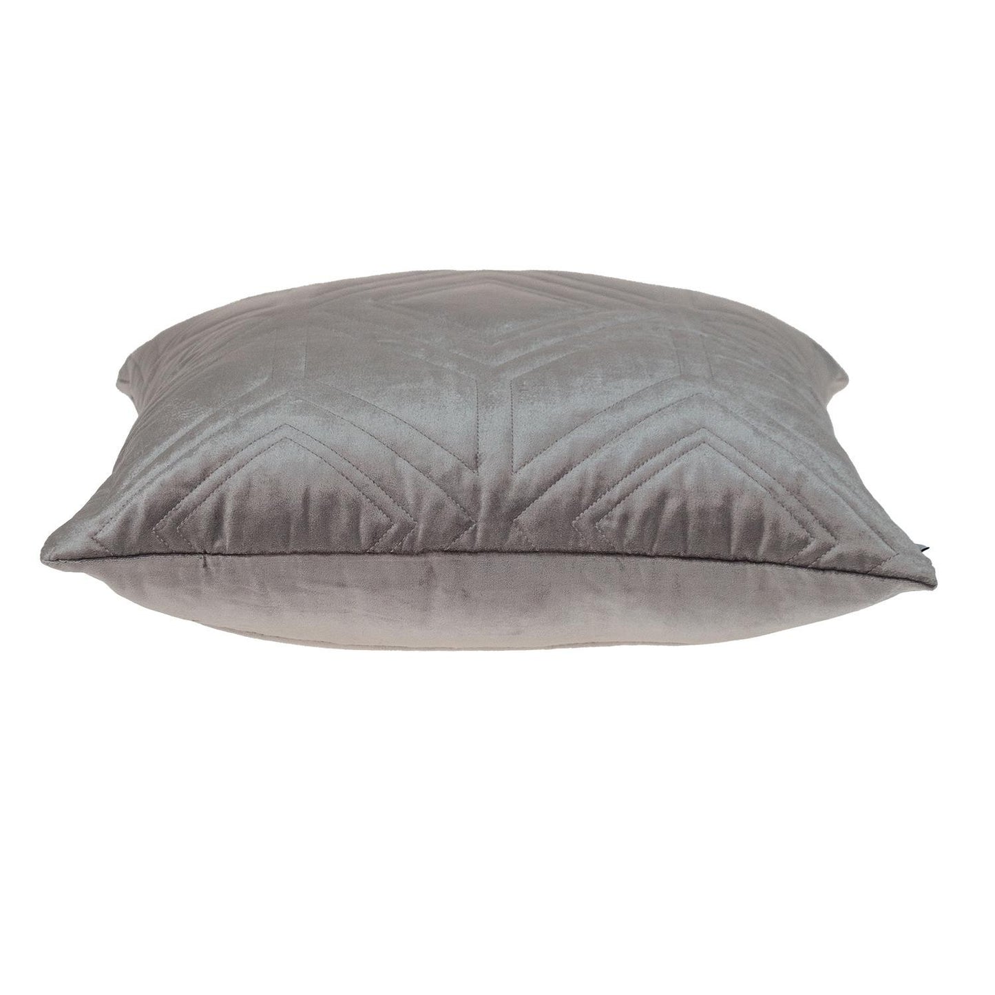 Taupe Quilted Diamonds Velvet Solid Color Throw Pillow