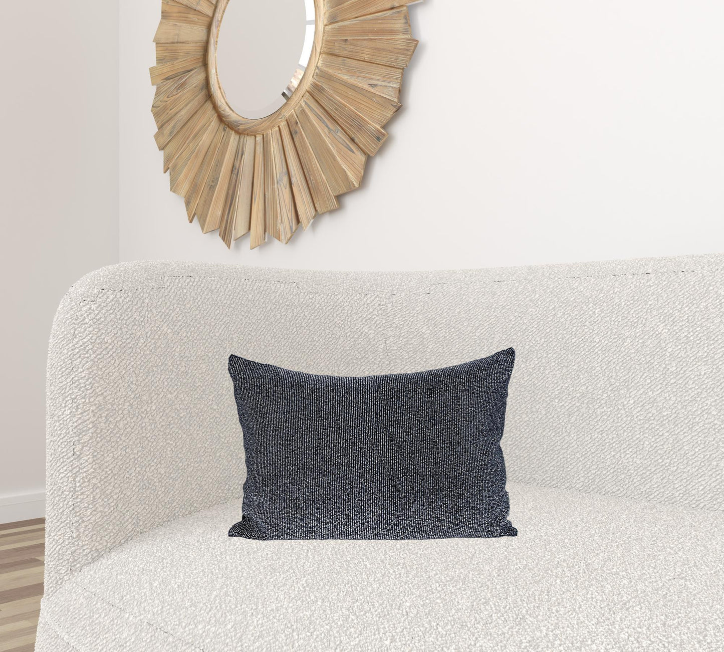 Shimmering Metallic Blue Beaded Luxury Throw Pillow