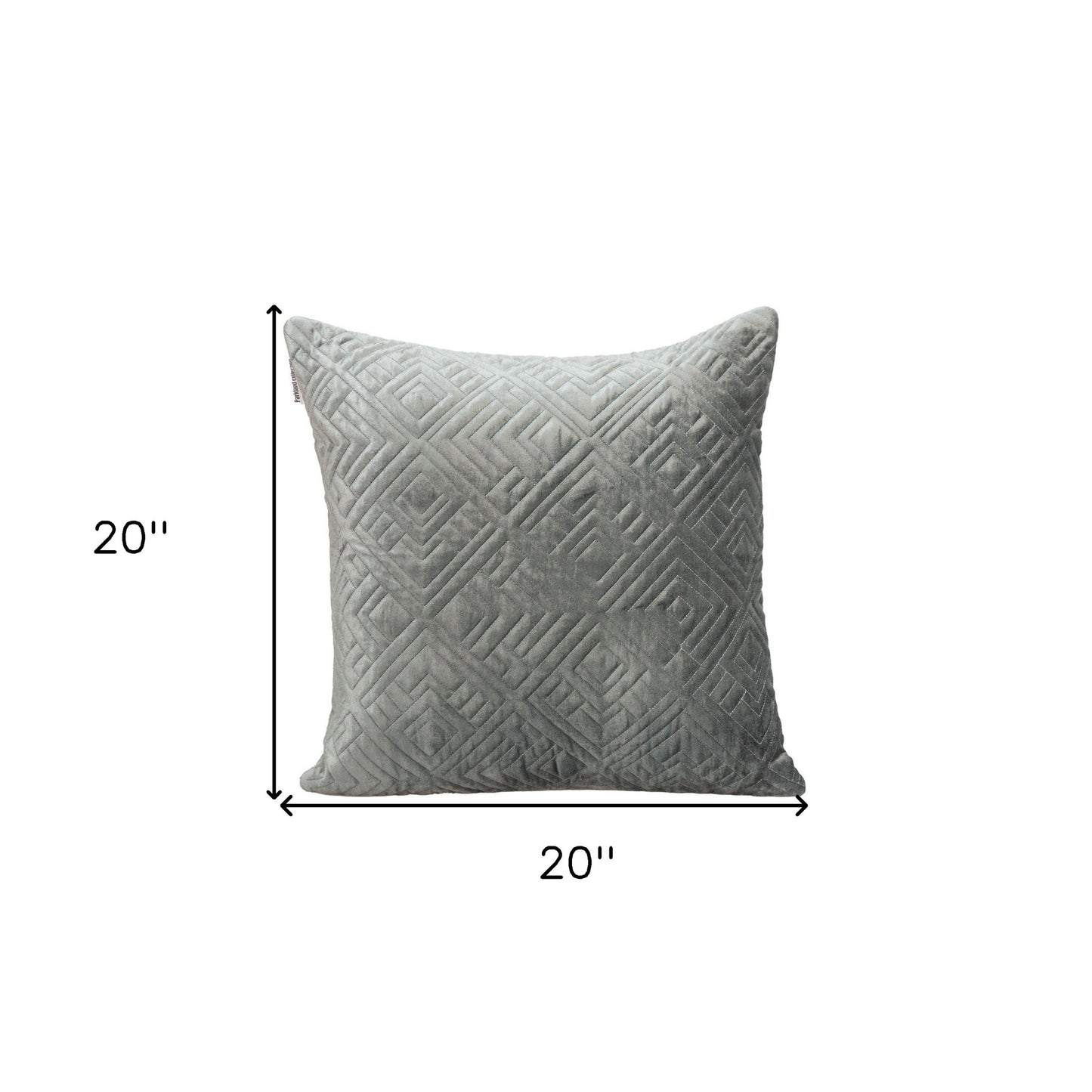 Quilted Charcoal Decorative Throw Pillow