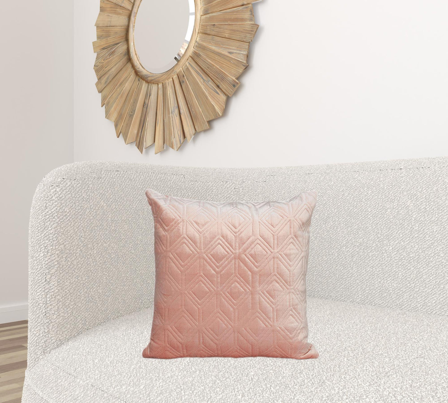 Tufted Diamonds Rose Gold Velvet Accent Pillow