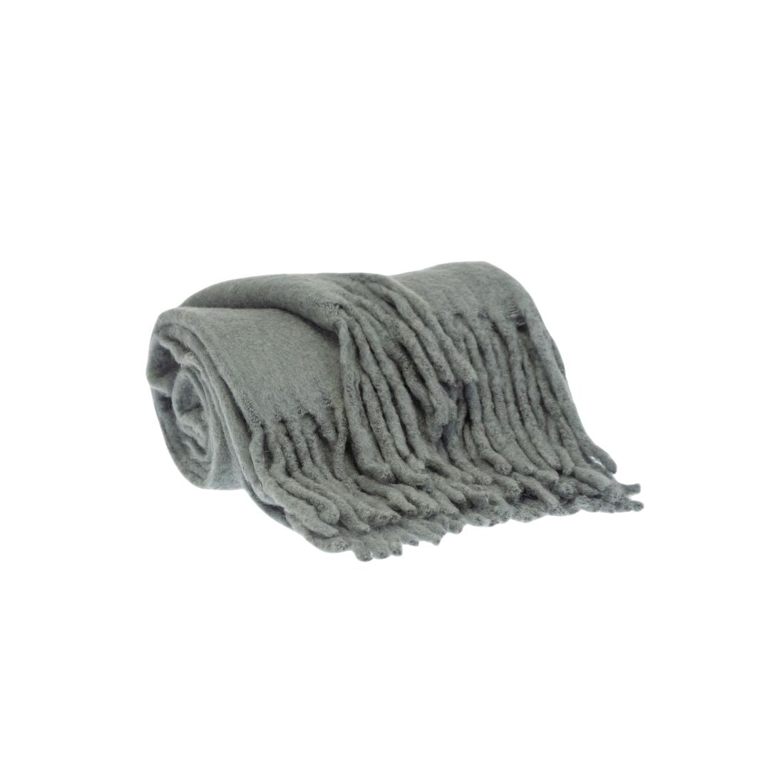 Super Soft Gray Soft Solid Color Handloomed Throw Blanket