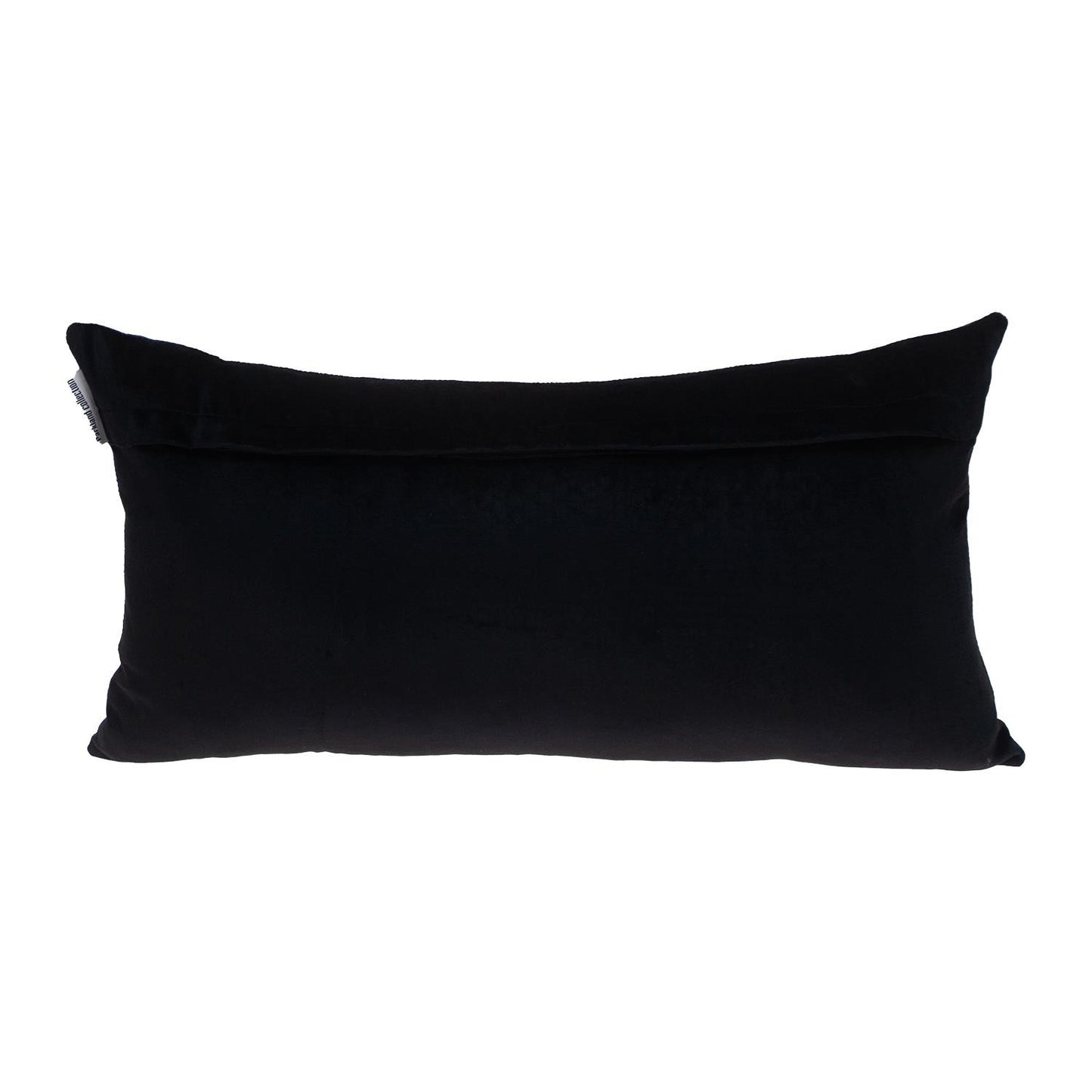 Black Gold and Blue Tufted Velvet Lumbar Pillow