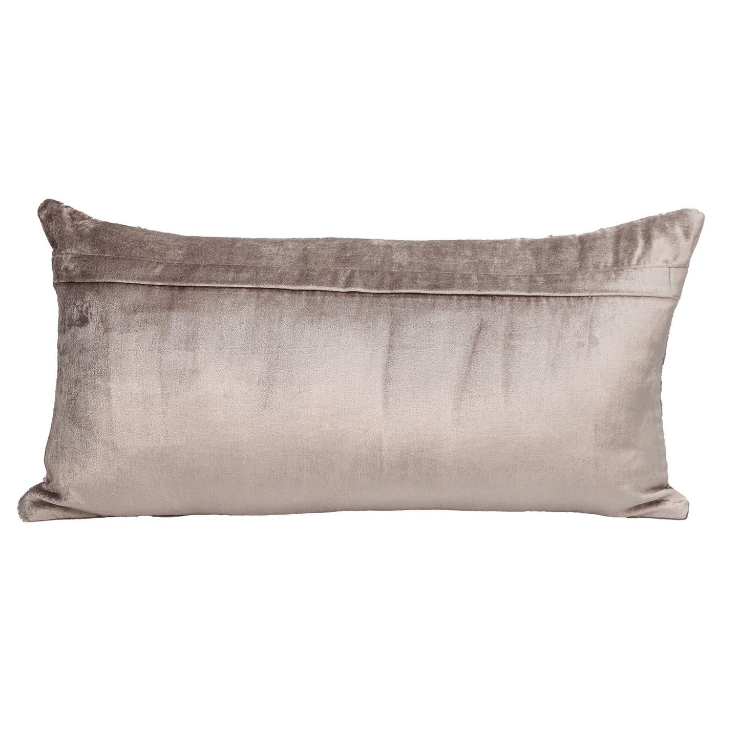 Taupe Quilted Velvet Lumbar Throw Pillow