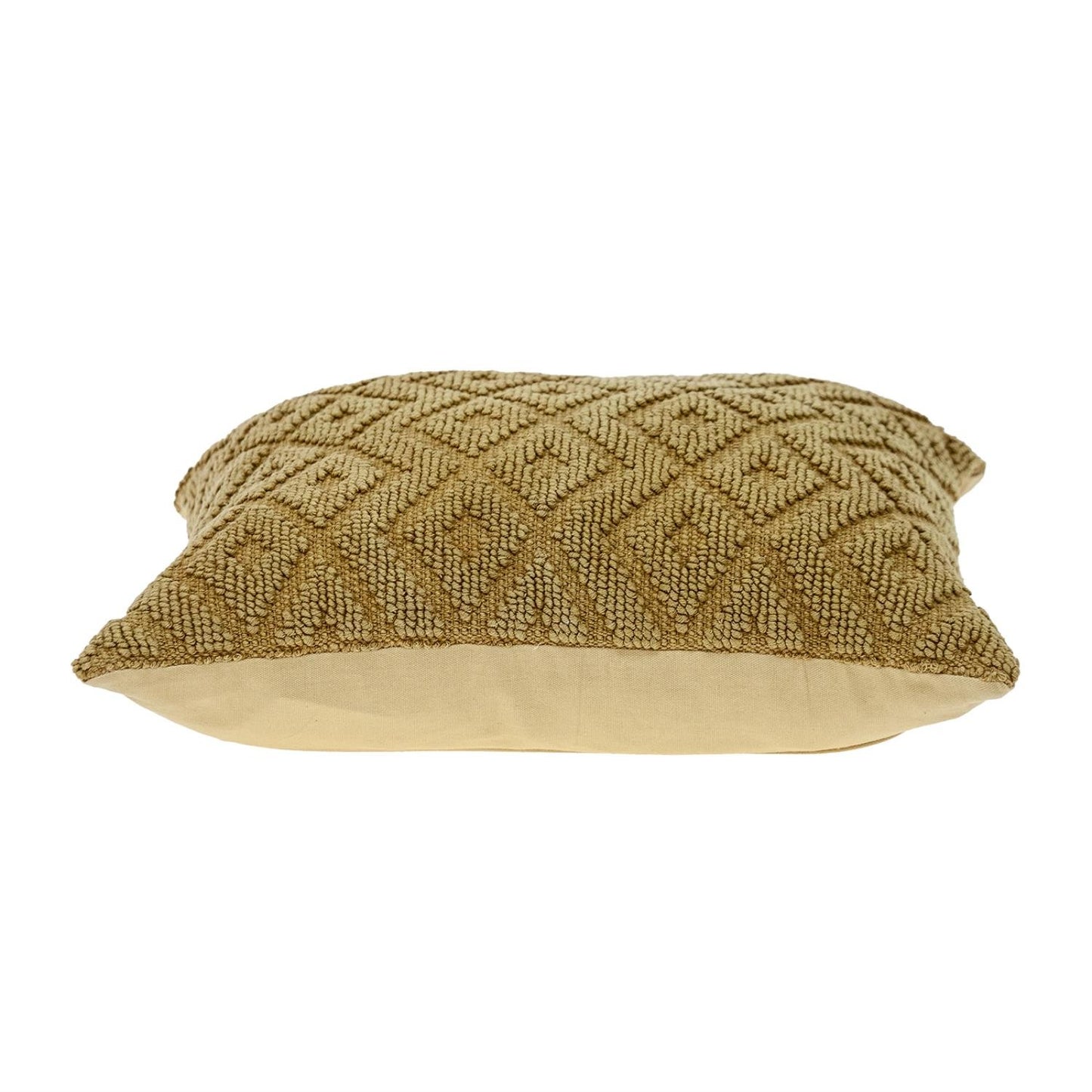 Jacquard Diamond Pattern Decorative Mustard Yellow Throw Pillow