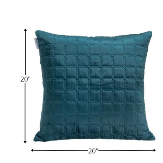 Teal Quilted Decorative Throw Pillow