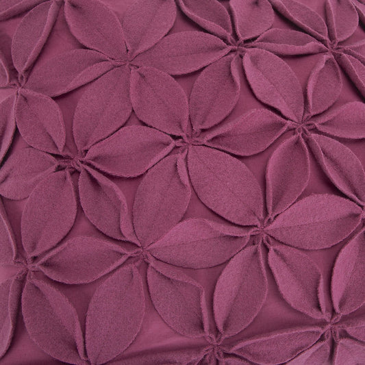 Magenta Plum Pinwheel Floral Down Throw Pillow
