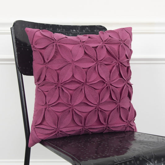 Magenta Plum Pinwheel Floral Down Throw Pillow