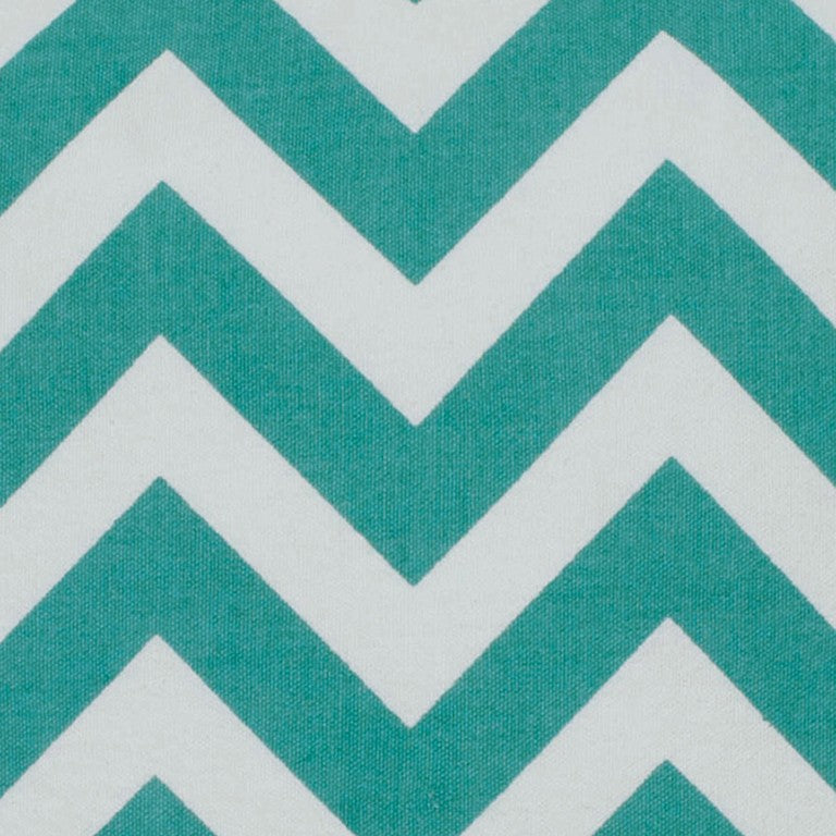 Teal Ivory Chevron Down Filled Throw Pillow