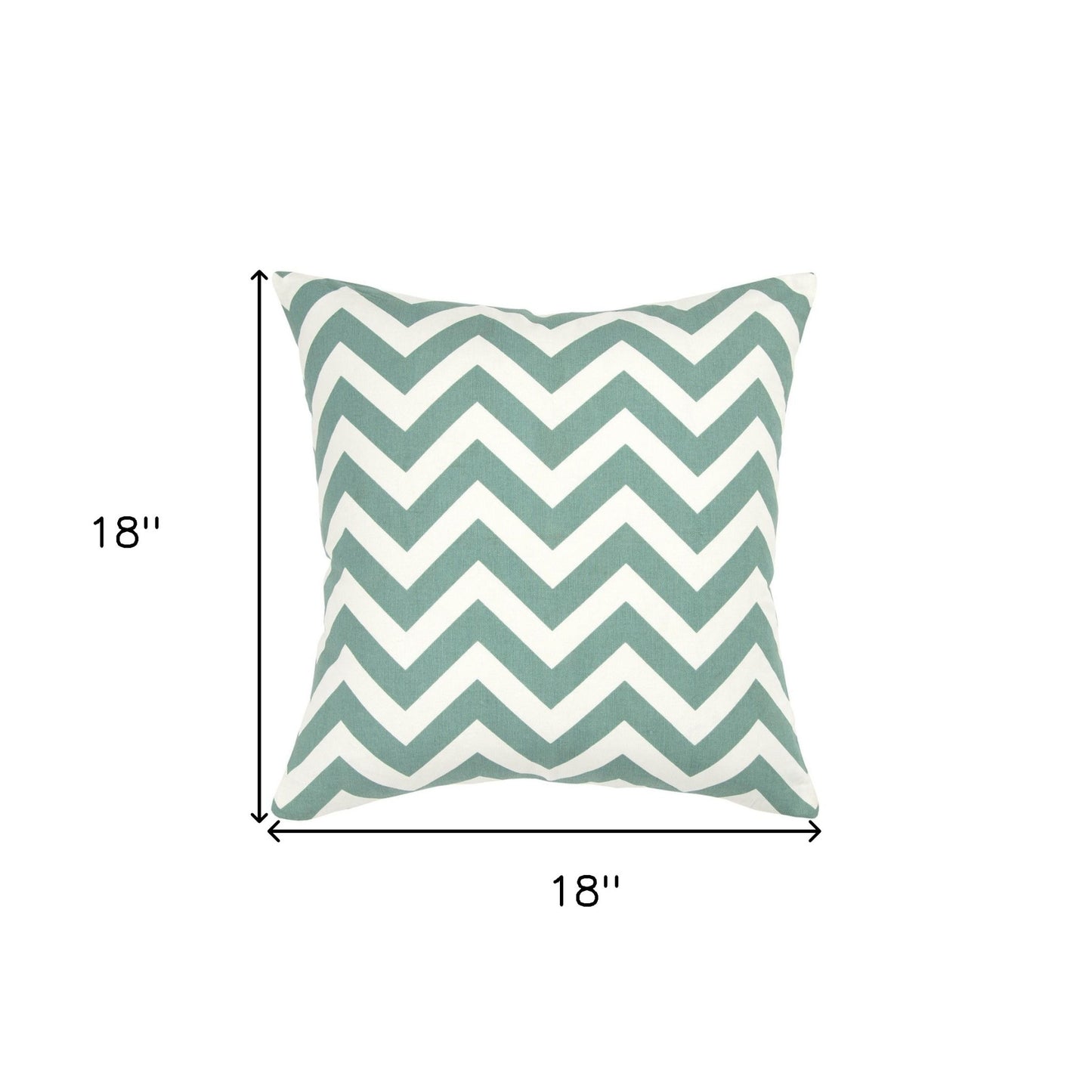 Teal Ivory Chevron Down Filled Throw Pillow