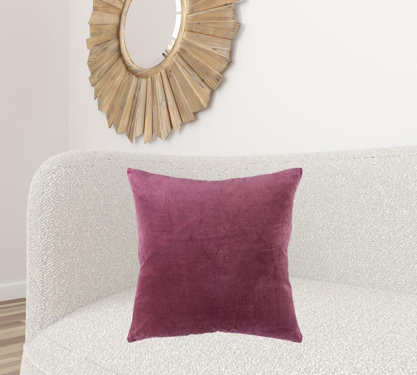 Berry Solid Reversible Cotton Velvet Throw Pillow