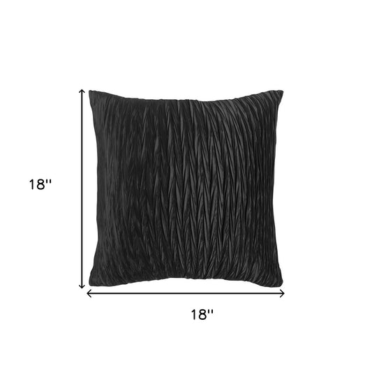 Black Crinkle Pattern Throw Pillow