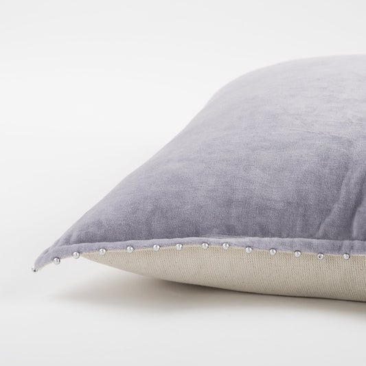 Soft Lilac Solid Pearl Beaded Edge Throw Pillow