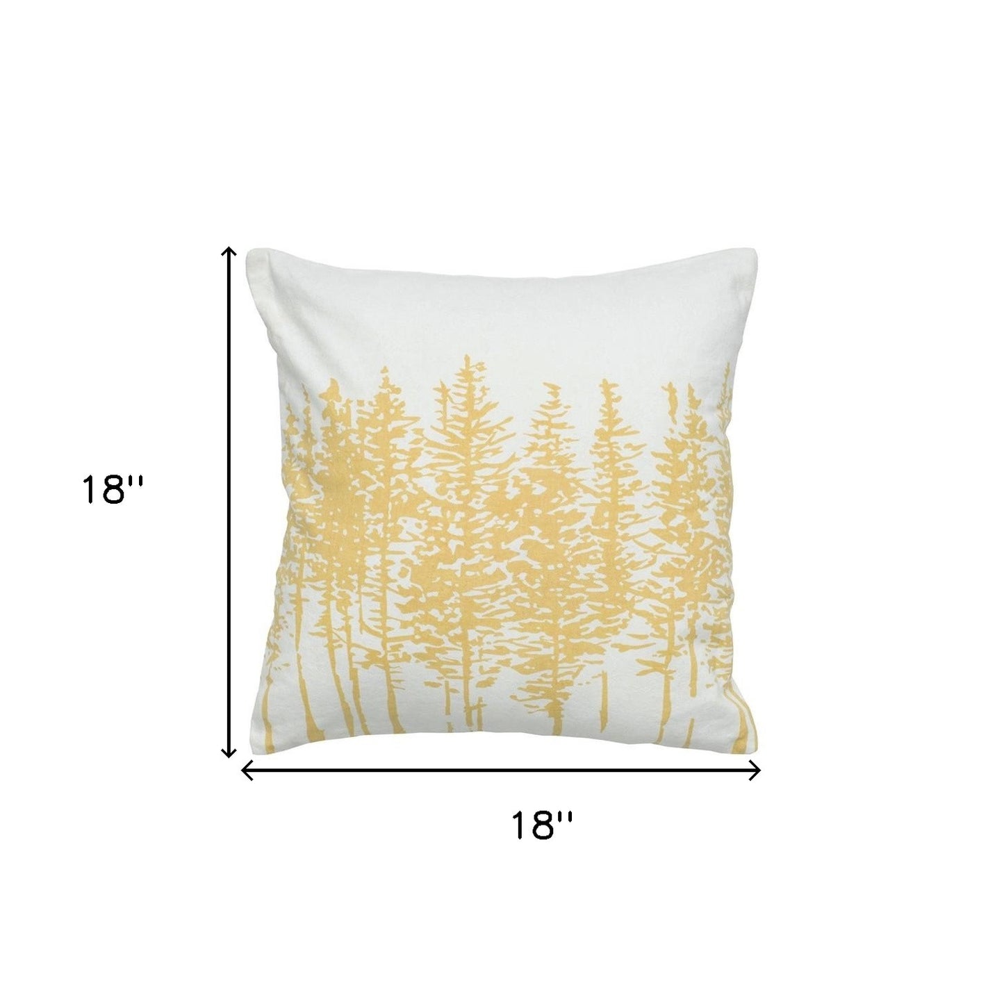 Yellow Ivory Grove of Trees Down Throw Pillow