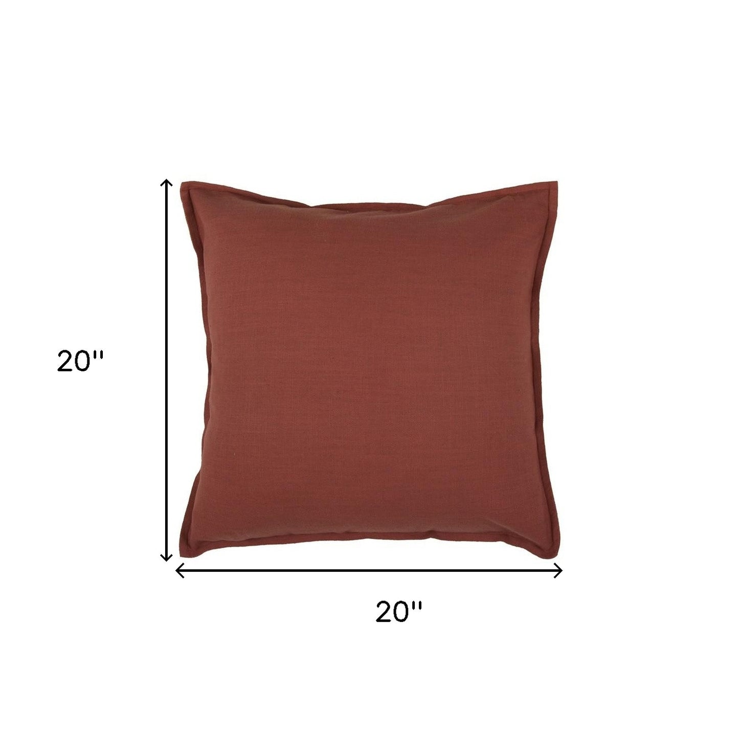 Rust Brown Solid Color Flange Edge Throw Pillow