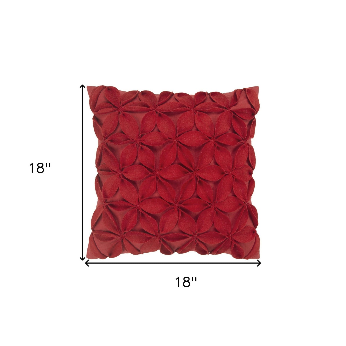 Red Pinwheel Floral Petal Down Throw Pillow