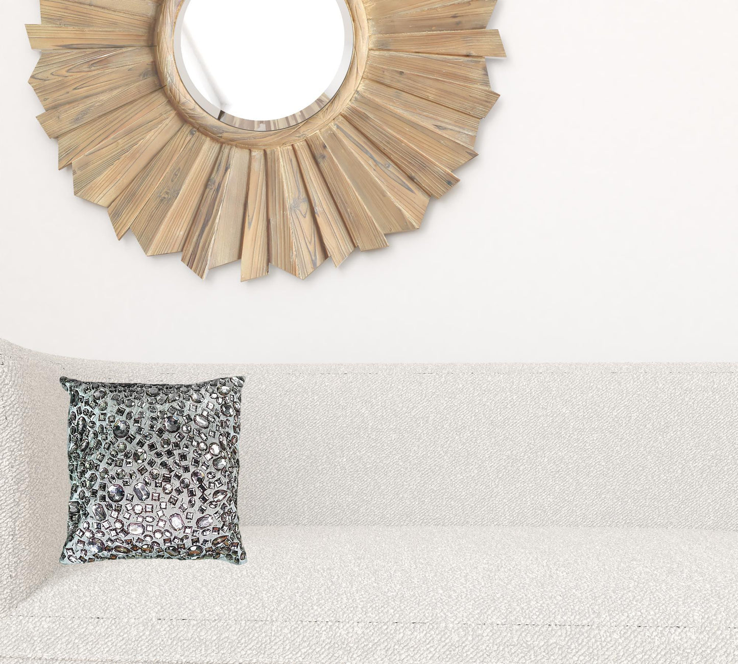 Silver Glam Faux Crystal Jewels Throw Pillow