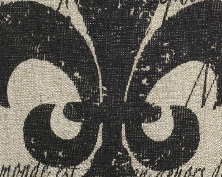 Tan Black Fleur De Lis Down Filled Throw Pillow