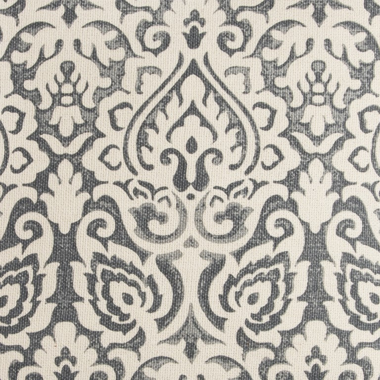 Gray White Distressed Damask Throw Pillow