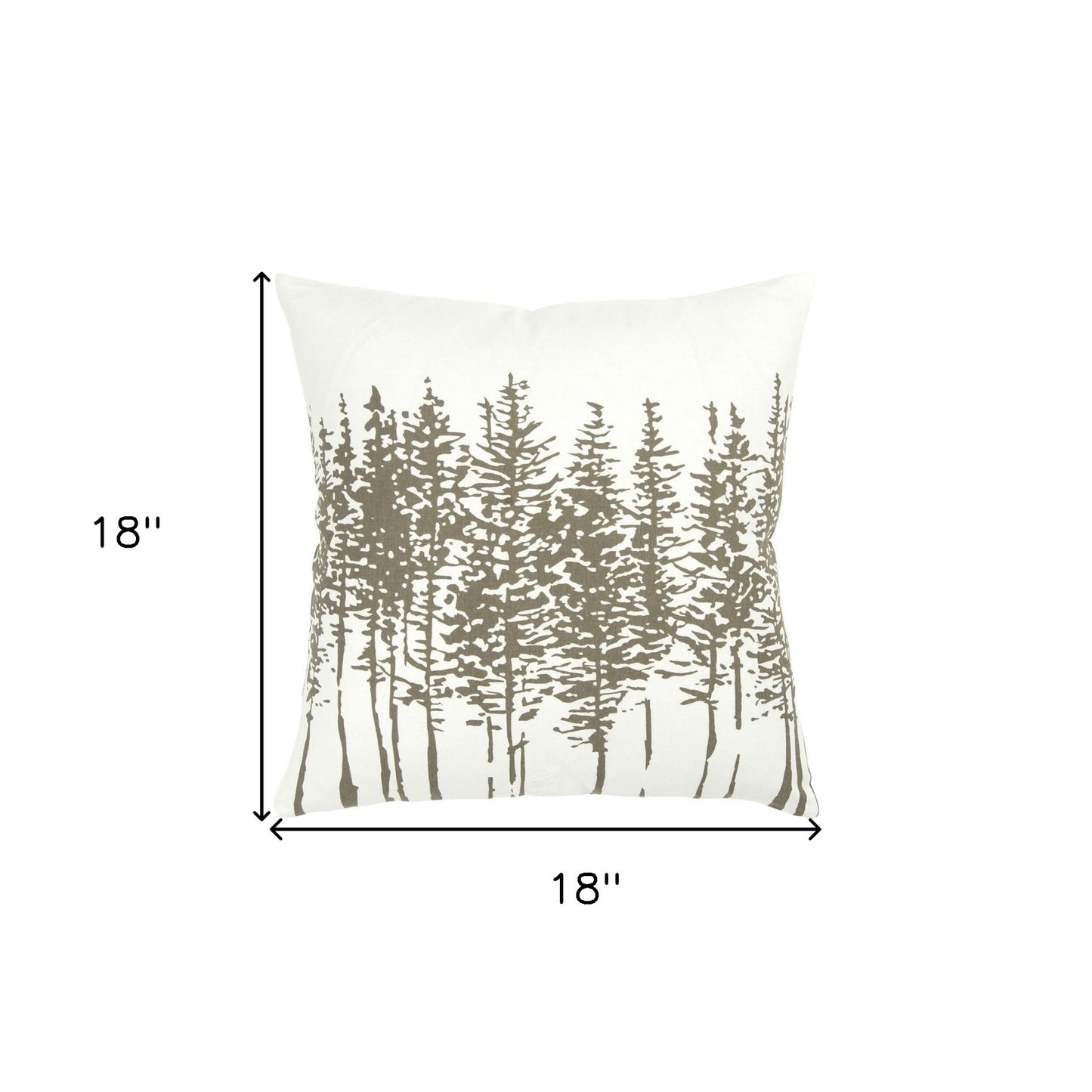 Gray Ivory Grove of Trees Down Throw Pillow