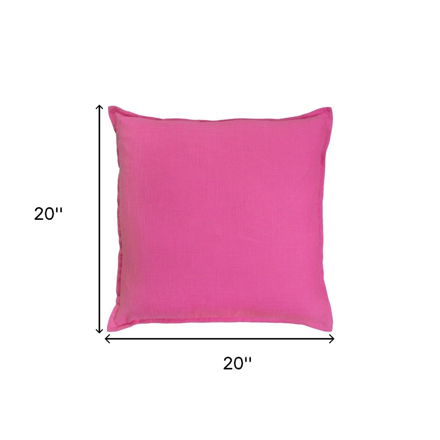 Fuchsia Solid Color Flange Edge Throw Pillow