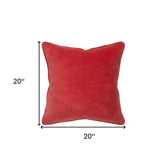 Red Solid Luxurious Modern Throw Pillow