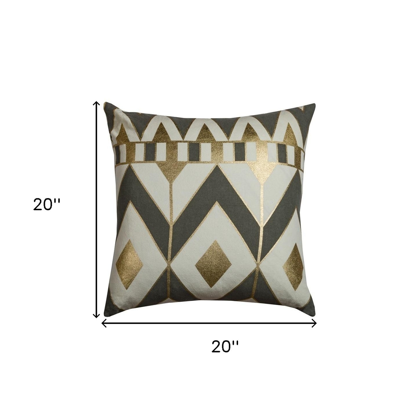 Set Of Two 20" X 20" Gray Zippered 100% Cotton Interlocking Throw Pillow