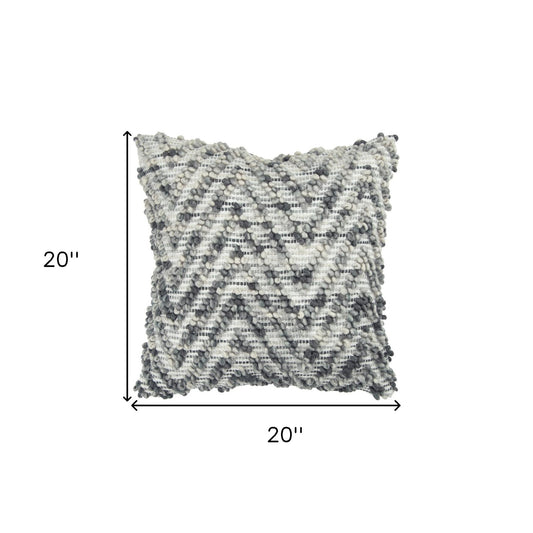 Gray White Chevron Dimensional Throw Pillow