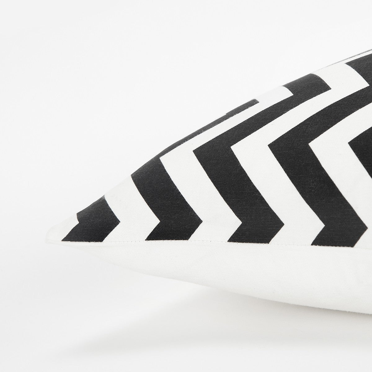 Black Ivory Chevron Down Filled Throw Pillow