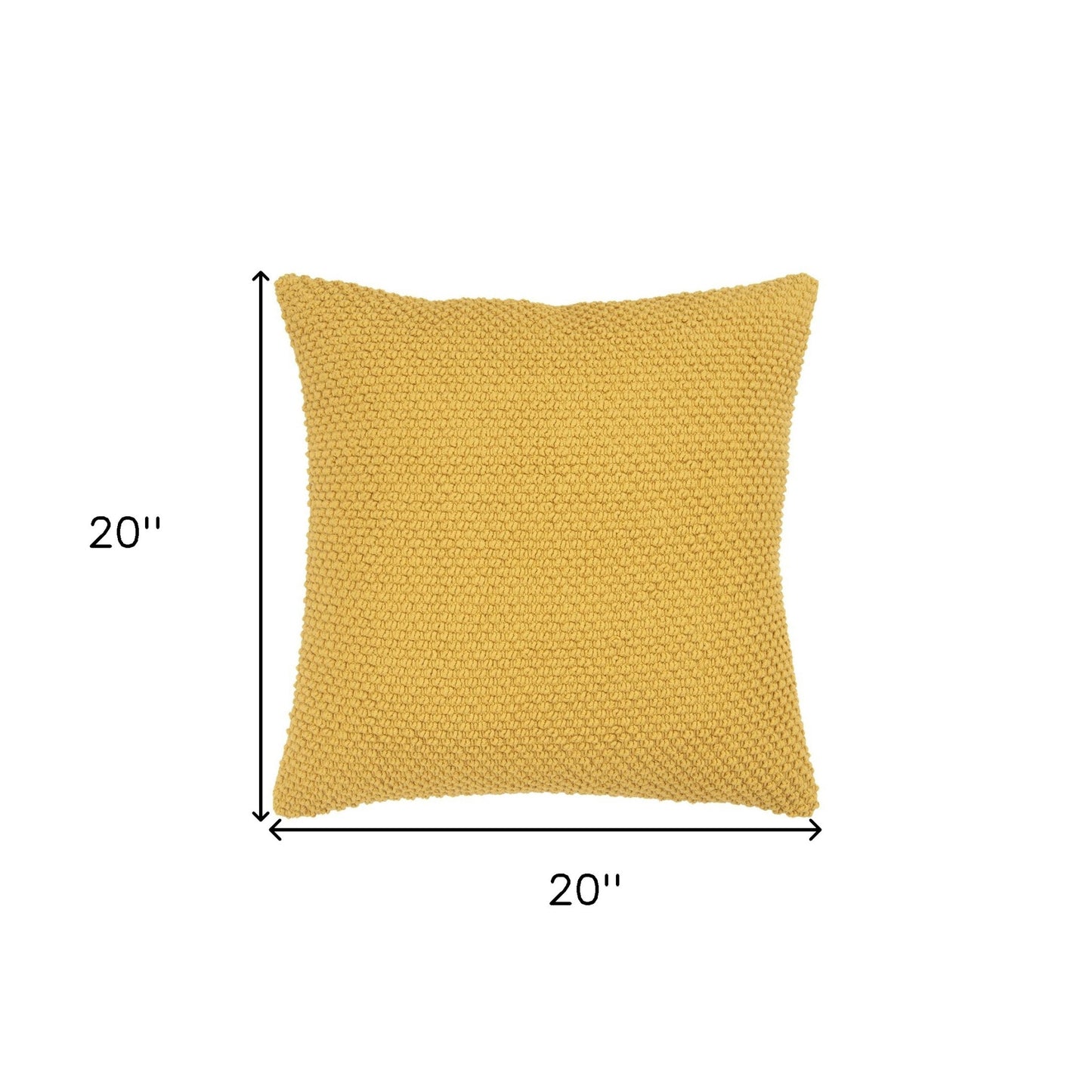 Yellow Nubby Textured Modern Throw Pillow