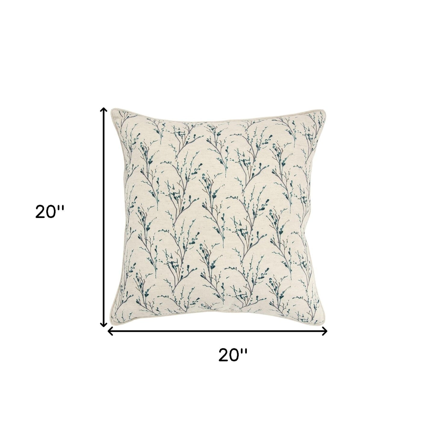 Teal Tiny Floral Buds Throw Pillow